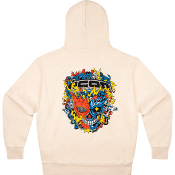 Bill's Exhausts ICON ReDoodle™ Ivory hoodie in small, featuring a comfortable fit and stylish design.