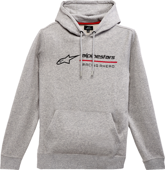 Alpinestars Linear Race Hoodie in Heather Gray, XL, featuring a casual fit and front logo design, styled with ribbed cuffs and hem.