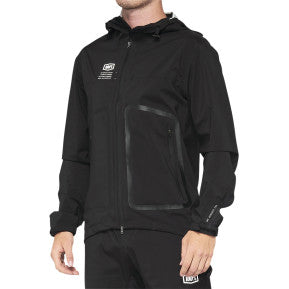 Black 100% Hydromatic jacket by Bill's Exhausts in XL, showcasing its stylish design and durable outer fabric.