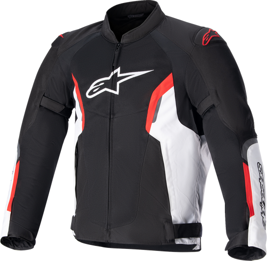 Alpinestars AST v2 Air Jacket in black, white, and red for small size, featuring lightweight design and ventilation for riding.