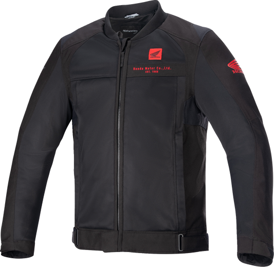 Alpinestars Honda Luc V2 Air Jacket in black and red, 3XL, showcasing lightweight motorcycle jacket with protective armor and ventilation.