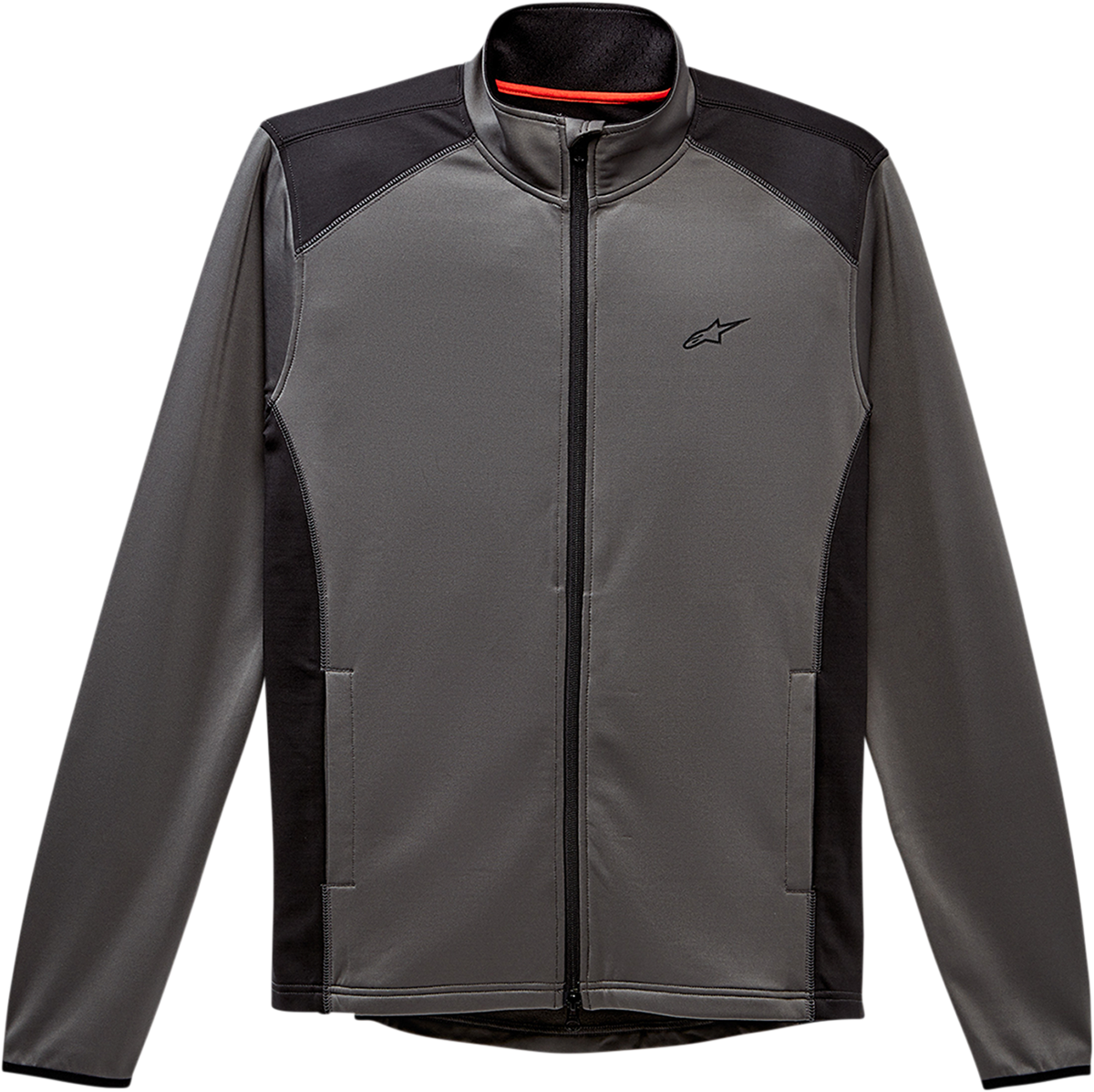 Black ALPINESTARS Purpose Mid-Layer Jacket in 2XL with front zipper and sporty design, ideal for layering and outdoor activities.