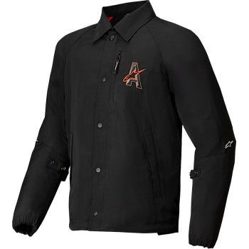 Alpinestars Revved WR Black Jacket in XL with front zipper and logo, showcasing a sleek, sporty design.