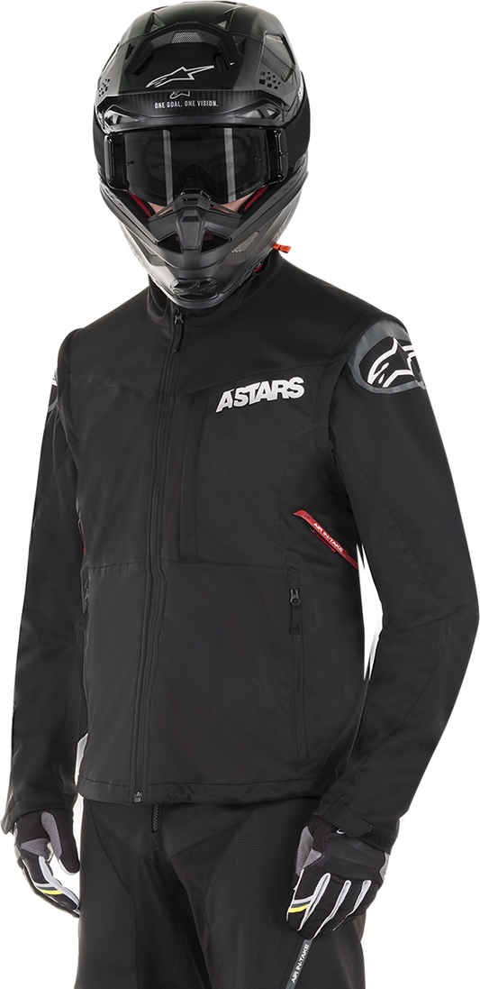 Alpinestars Session Race Jacket in black and red, large size, featuring a sleek design with racing-inspired details.