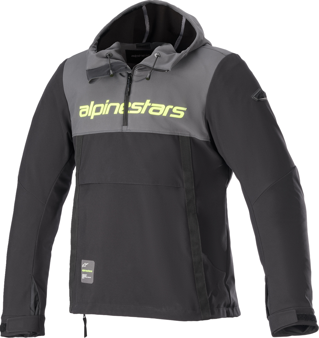 Alpinestars Sherpa Jacket in black, gray, and yellow, 2XL, featuring a warm fleece lining and stylish design.