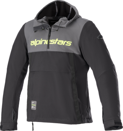 Alpinestars Sherpa Jacket in black, gray, and yellow, 4XL, with a cozy fleece lining and stylish design.