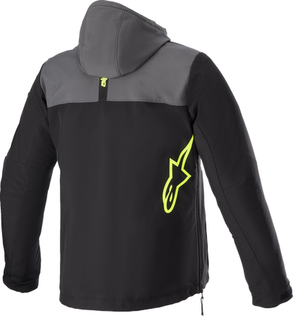 Alpinestars Sherpa Jacket in black, gray, and yellow, 4XL, featuring a cozy fleece interior and stylish exterior.