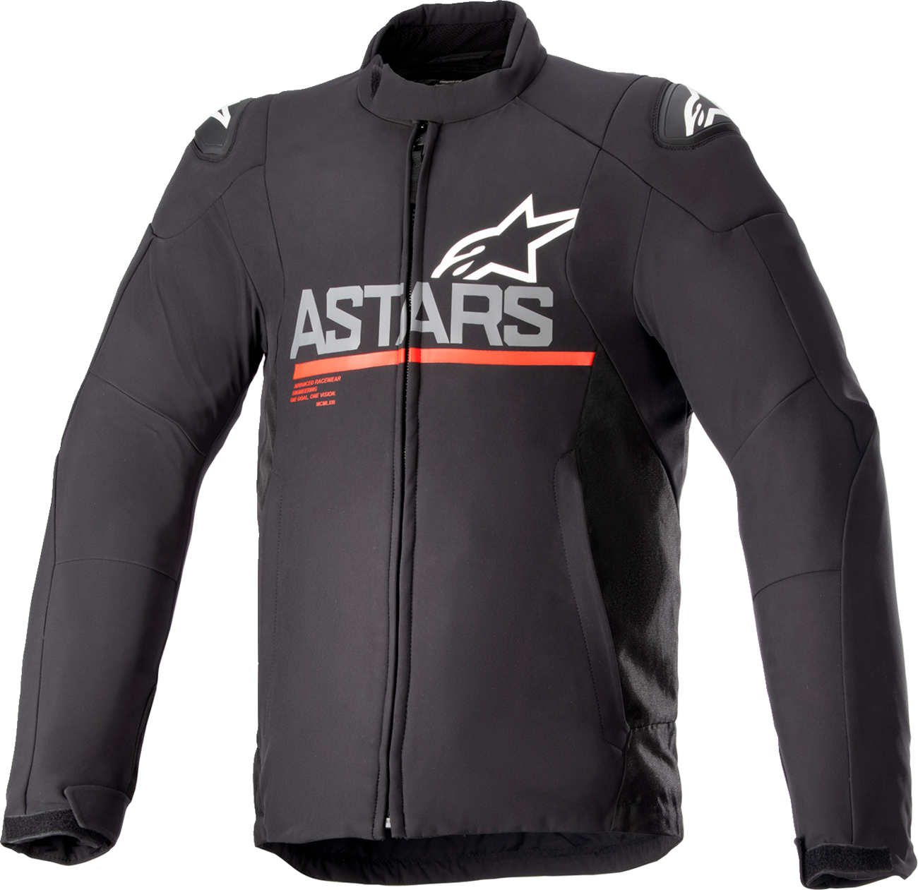 Alpinestars SMX waterproof jacket in black, gray, and red, size 3XL, featuring a sleek, protective motorcycle jacket design.