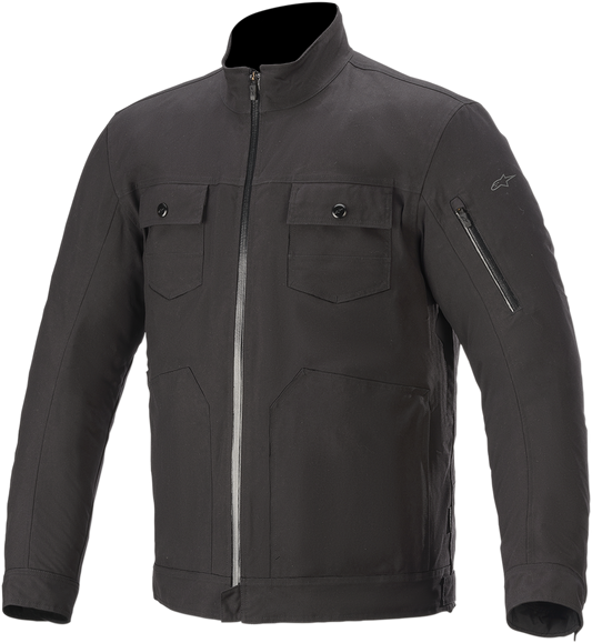 Alpinestars Solano waterproof jacket in black, size 4XL, featuring a durable design ideal for outdoor wear.