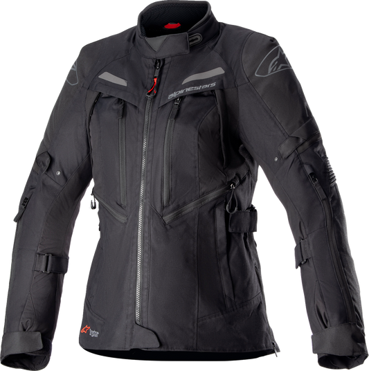 Black Alpinestars Stella Bogota Drystar jacket in medium, featuring protective design and waterproof material for riding comfort.