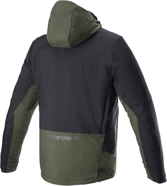 Alpinestars Stratos v2 green motorcycle jacket in XL size, featuring protective armor and stylish design.