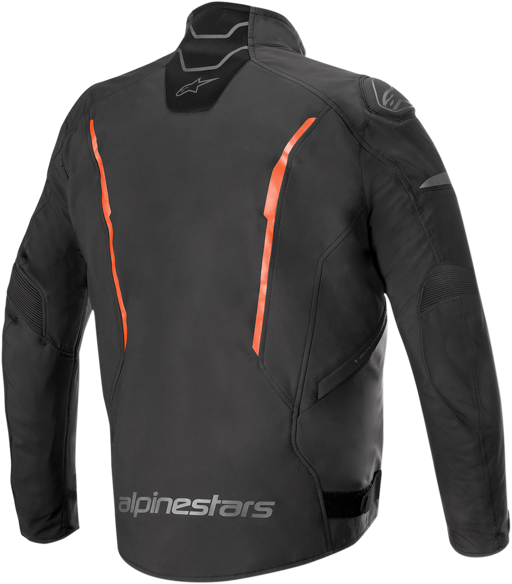 Alpinestars T-Fuse Sport Shell waterproof jacket in black and red, large size, designed for outdoor protection and active wear.