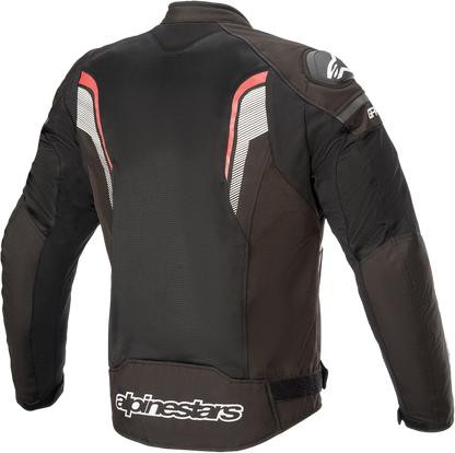 Alpinestars T-GP Plus R Air Jacket in black, red, and white, large size, featuring protective armor and ventilation for motorcycle riding.