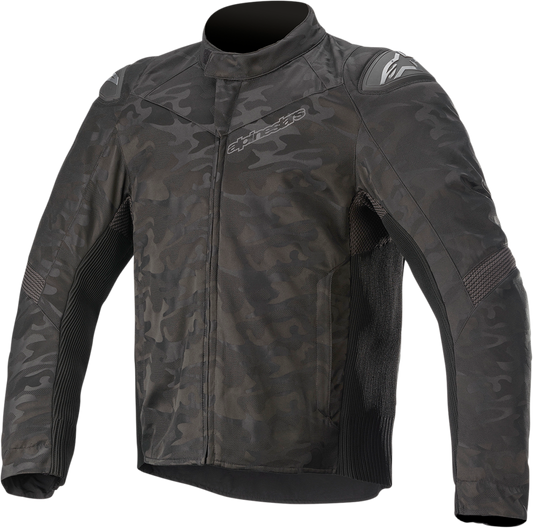 Alpinestars T SP-5 Rideknit® jacket in black and camo, 3XL, featuring a sleek motorcycle jacket design with protective elements.