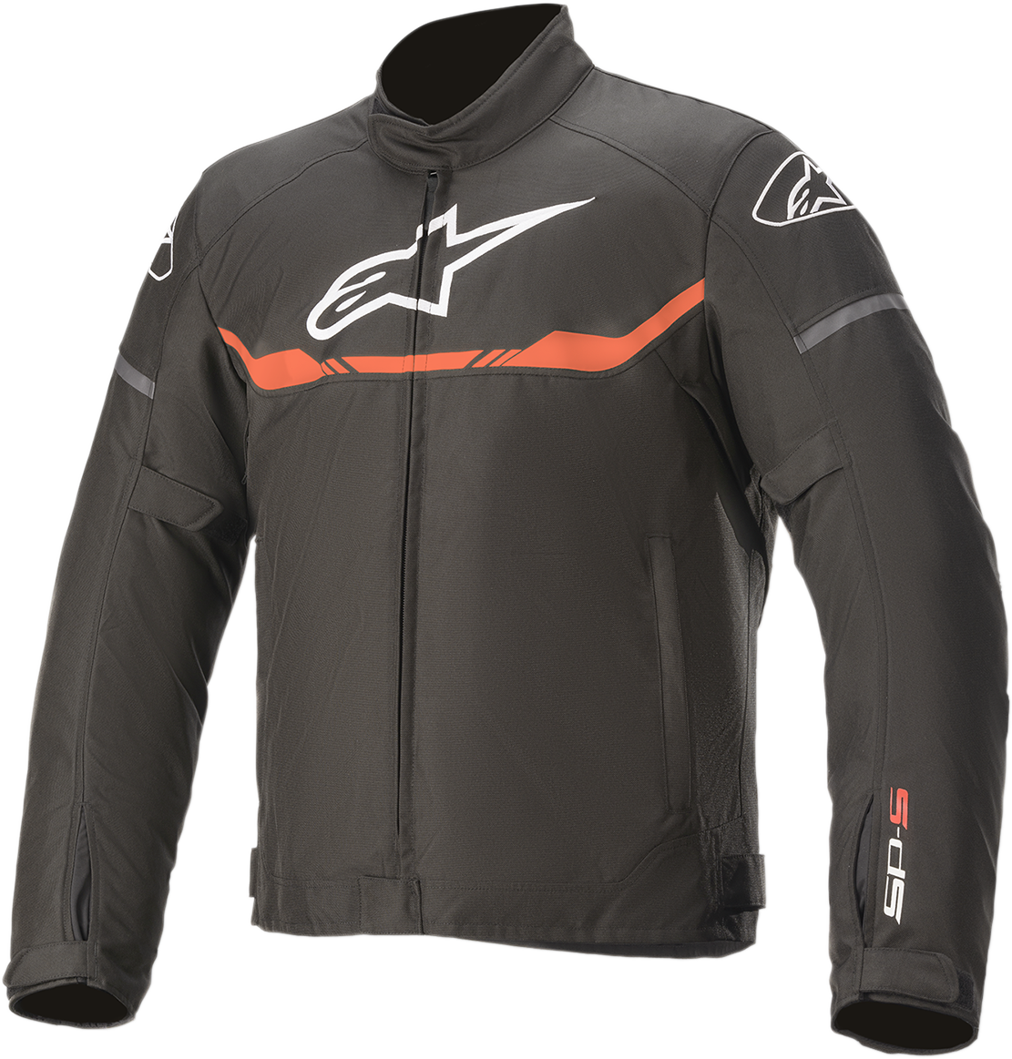 Alpinestars T-SP S waterproof jacket in black, white, and red, size 2XL, with a sleek design and waterproof material.