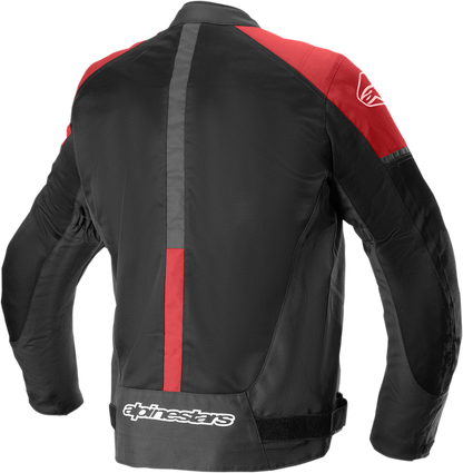 Black and red Alpinestars T SP X Superair motorcycle jacket in medium size, featuring protective armor and sporty design.