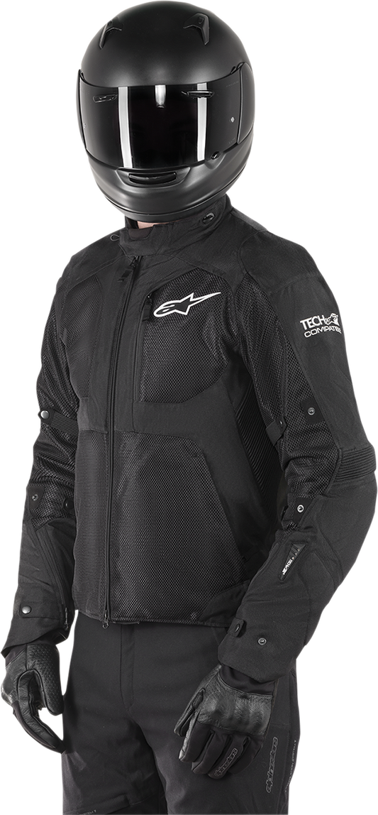 Alpinestars Tailwind Air waterproof jacket in black, medium size, designed for outdoor protection and style.