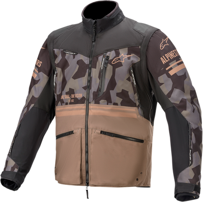 Alpinestars Venture Jacket in sand camo, large size, featuring durable fabric and stylish camo pattern for outdoor adventures.
