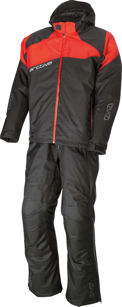 Bill's Exhausts ARCTIVA Pivot 5 hooded jacket in black and red, small size, featuring a zip-up front and adjustable hood.