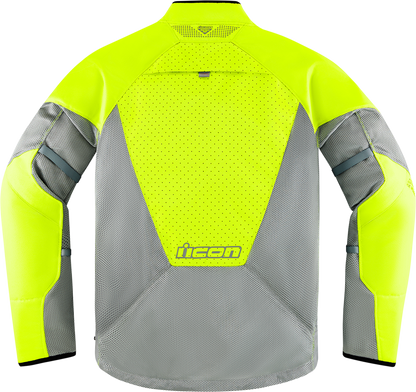 Gray and hi-vis ICON Mesh AF™ jacket by Bill's Exhausts, small size, lightweight and breathable mesh design.