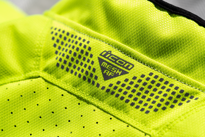 Gray and hi-vis ICON Mesh AF™ jacket by Bill's Exhausts, small size, with mesh fabric and reflective details.
