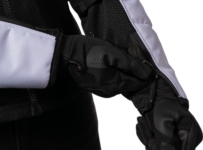 Bill's Exhausts ICON Mesh AF™ Jacket in black and white, XL size, showcasing lightweight, breathable fabric and stylish design.