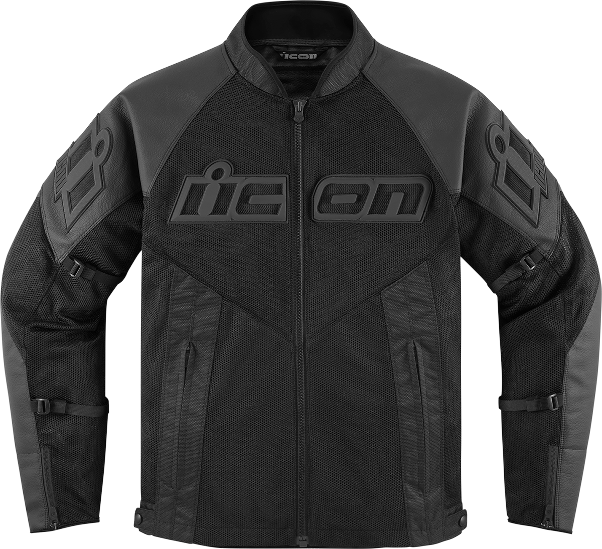 Bill's Exhausts ICON Mesh AF™ Leather Jacket in black, large size, featuring a stylish mesh and leather design.