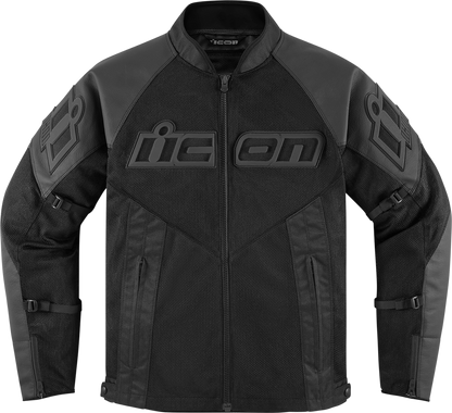 Bill's Exhausts ICON Mesh AF™ Leather Jacket in black, large size, featuring a stylish mesh and leather design.