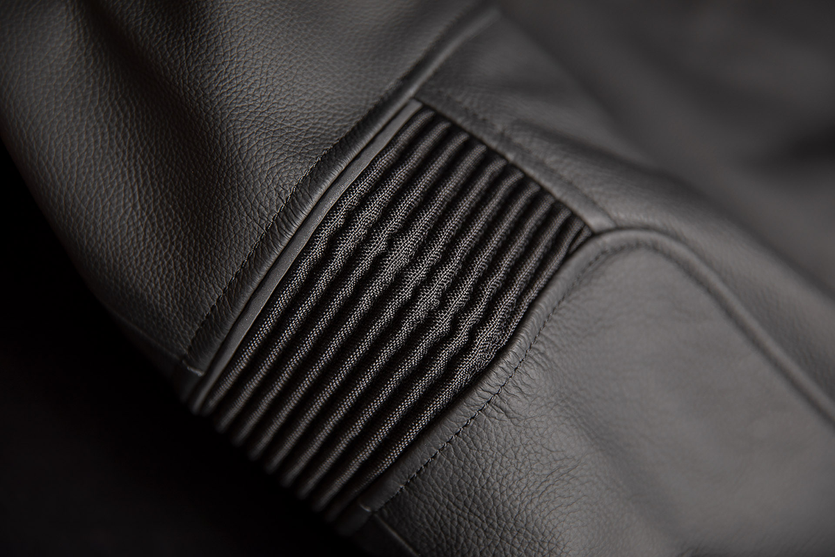 Black ICON Motorhead3™ jacket in large size, featuring rugged design and branded details, suitable for motorcycle or casual wear.