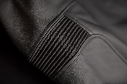Black ICON Motorhead3™ jacket in large size, featuring rugged design and branded details, suitable for motorcycle or casual wear.