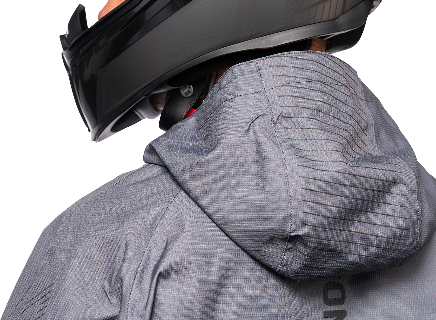 Gray ICON PDX3™ Jacket in Medium by Bill's Exhausts, featuring a durable design and logo on the front.