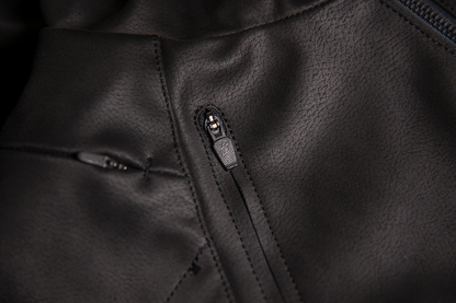 Black ICON Synthhawk Jacket in 4XL by Bill's Exhausts, featuring a stylish design and durable fabric, shown on a plain background.