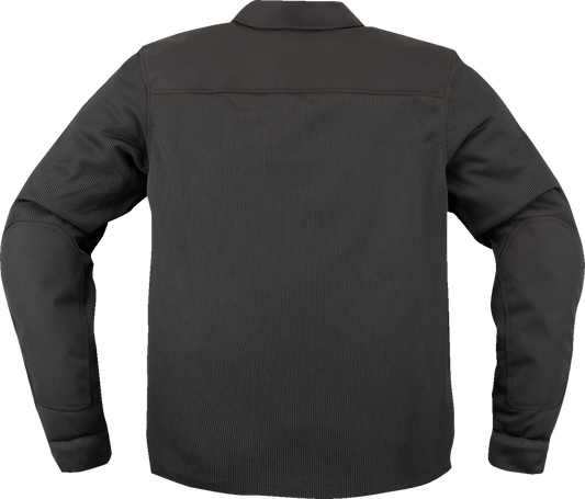 Black ICON Upstate Mesh CE Jacket in 2XL by Bill's Exhausts, featuring lightweight mesh fabric and safety CE certification.