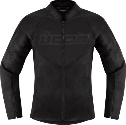 Black ICON Women's Hooligan CE Jacket in 2XL, featuring durable design and protective features, ideal for motorcycle riding.