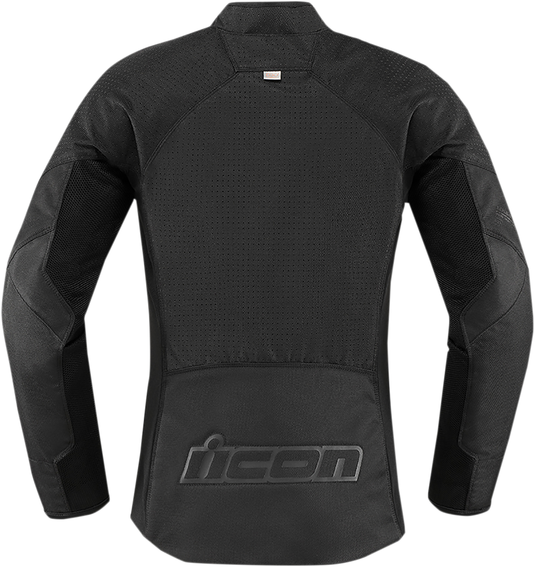ICON Women's Hooligan Perf Jacket in stealth color, large size, displayed with front view showing jacket details and design.