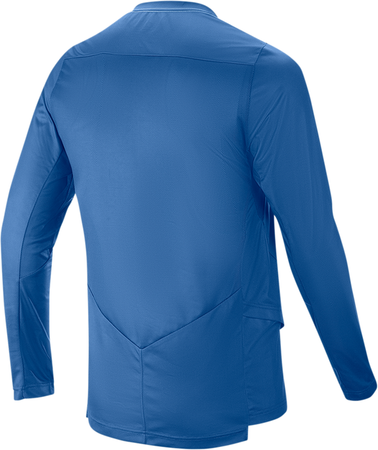 Alpinestars Drop 6.0 long-sleeve blue jersey in size 2XL, displayed with front view showing the design and branding.
