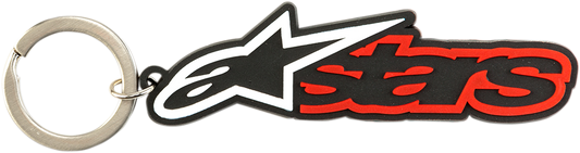 Alpinestars Blaze red and black key fob with brand logo, designed for motorcycle or car keys.