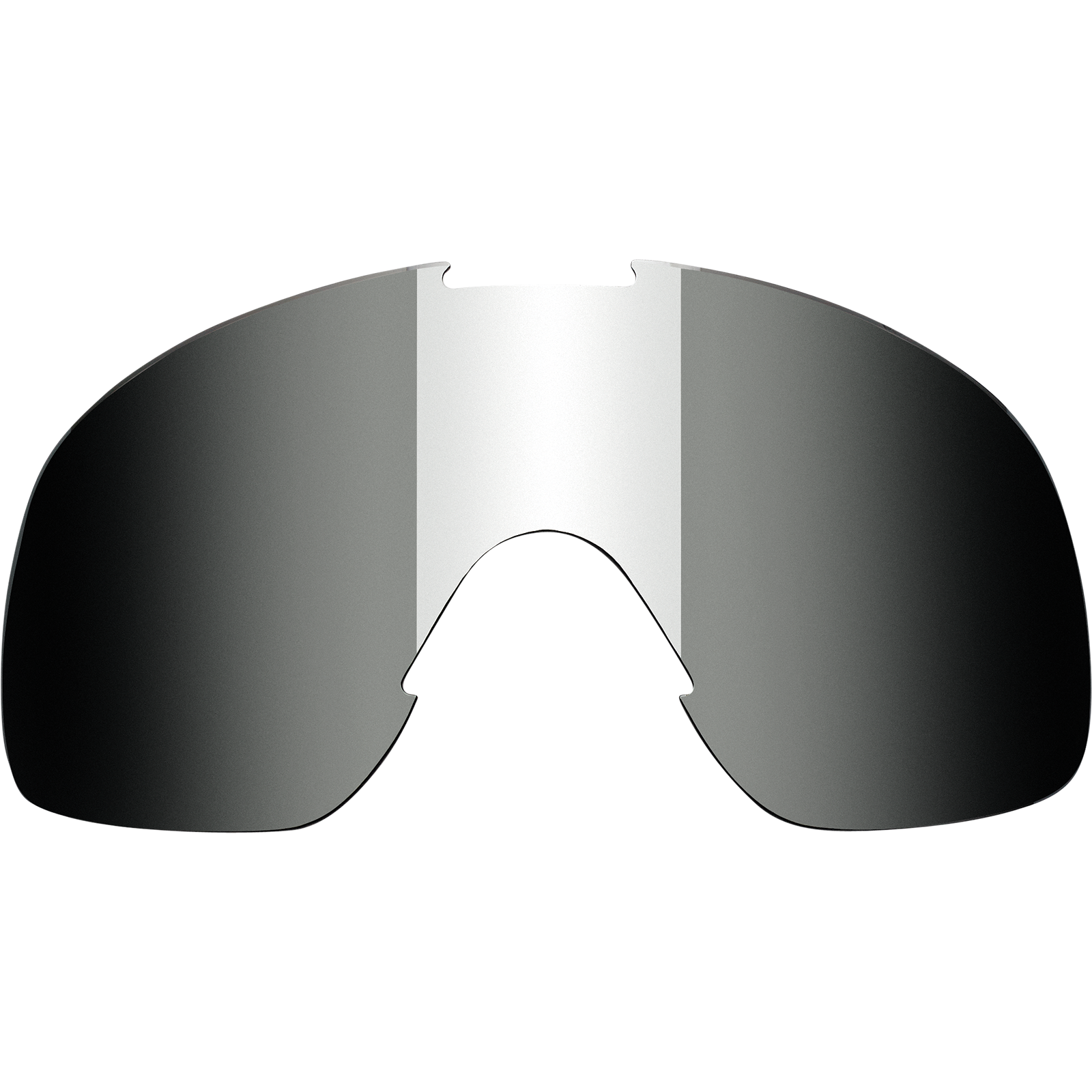 BILTWELL Overland Goggle Lens in chrome with smoke mirror finish, designed for motorcycle goggles by Bill's Exhausts