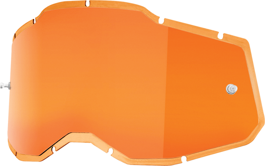 Bill's Exhausts injected persimmon lens for Accuri 2, Racecraft 2, and Strata 2 helmets, featuring vibrant orange tint.
