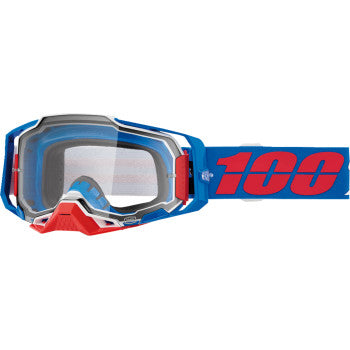 Clear lens for 100% Armega Goggle by Bill's Exhausts, designed for Ironclad model, providing clear visibility and protection.