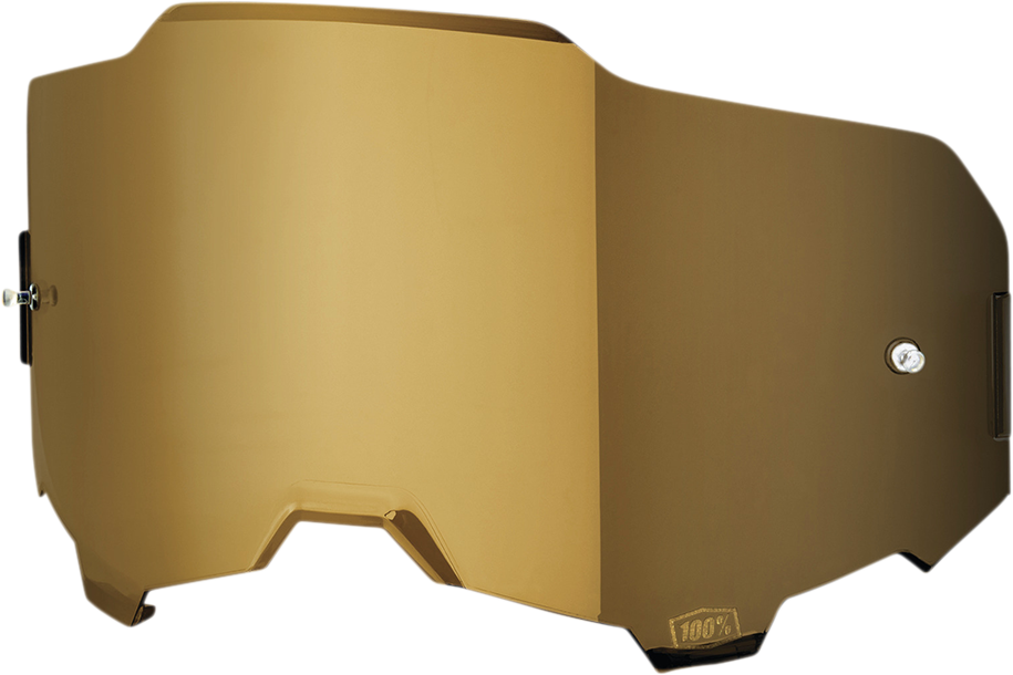 Bill's Exhausts 100% Armega Lens in True Gold, high-quality motorcycle lens with a vibrant gold finish.