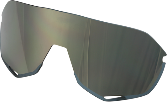 Bill's Exhausts 100% S2 lens with soft gold mirror finish, showing reflective surface and lens curvature.