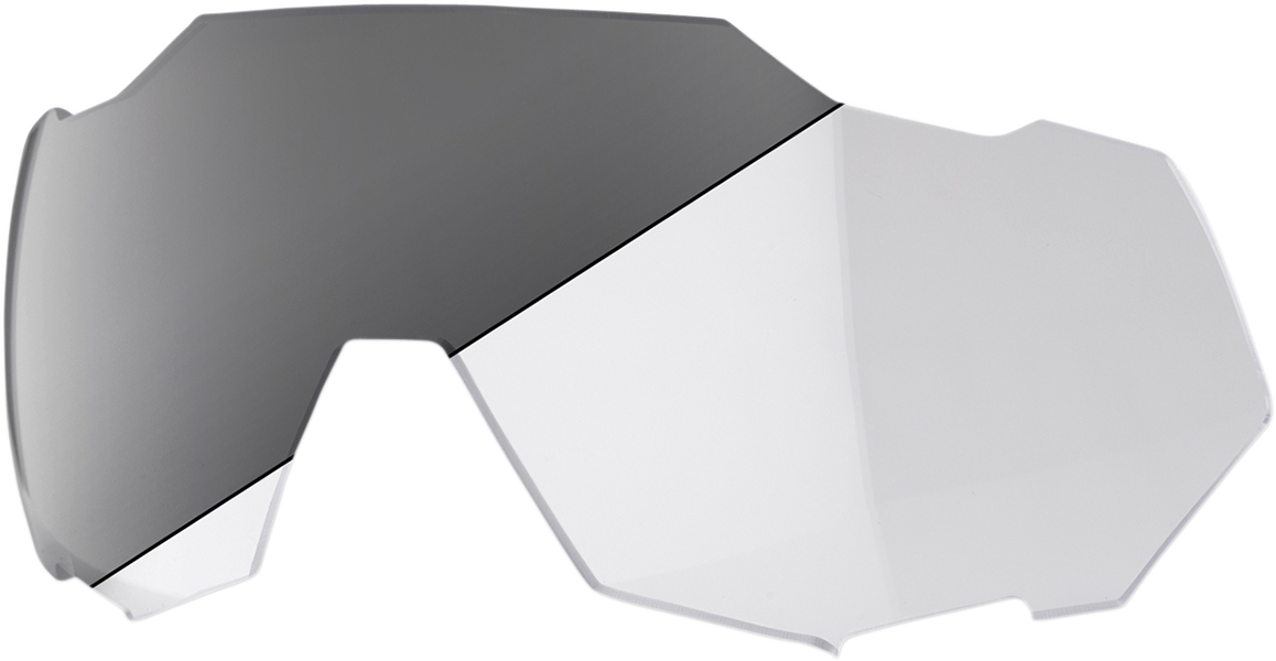 Photochromic 100% Speedtrap Lens by Bill's Exhausts, showing clear to tinted transition for versatile eyewear.