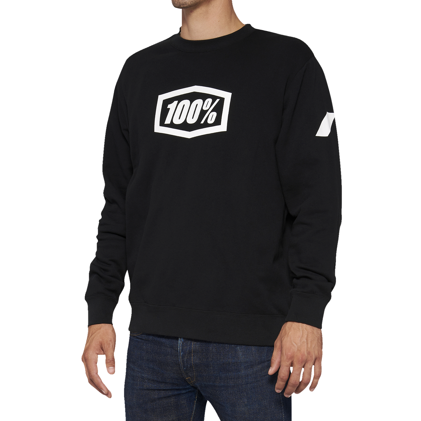 Black Bill's Exhausts 100% Icon long-sleeve fleece sweatshirt in medium size, featuring a comfortable fleece fabric and logo design.