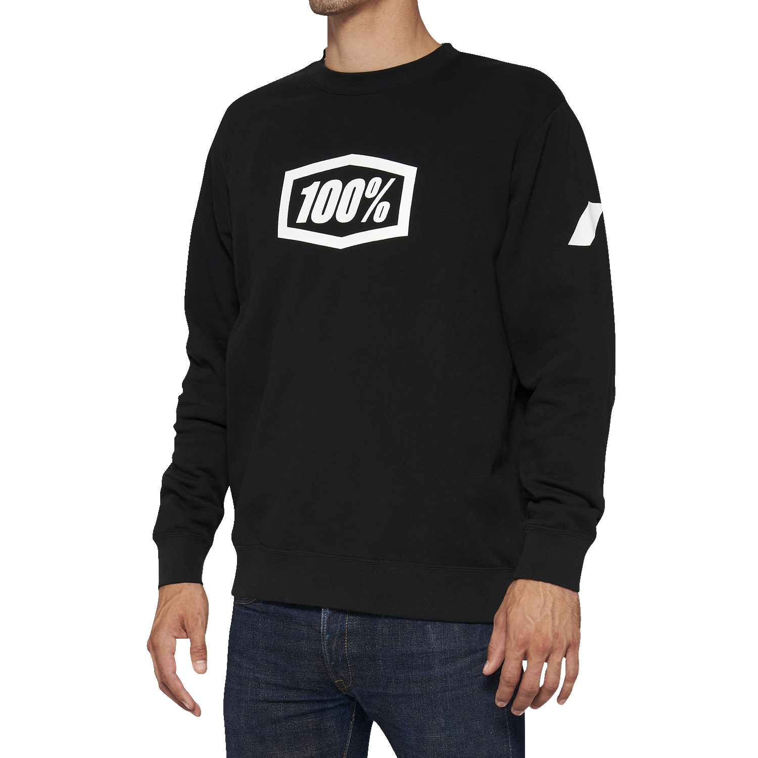 Black Bill's Exhausts 100% Icon long-sleeve fleece sweatshirt in medium size, featuring a comfortable fleece fabric and logo design.