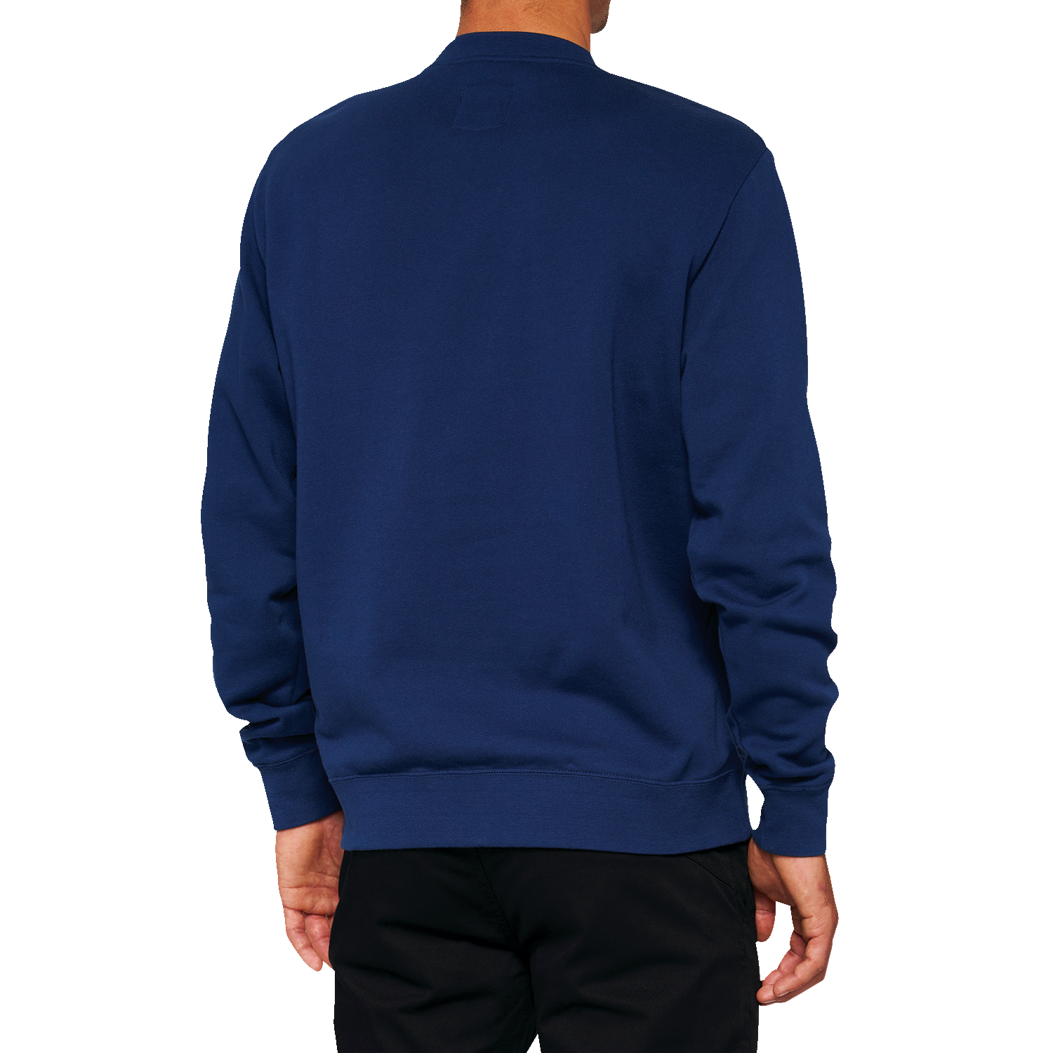 Bill's Exhausts 100% Icon long-sleeve fleece sweatshirt in navy, size XL, showing the cozy, soft fabric and classic fit.