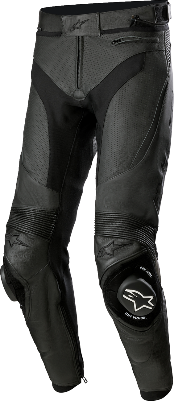 Alpinestars Missile V3 Airflow Pants in black, motorcycle riding pants with reinforced knee protection and breathable design.