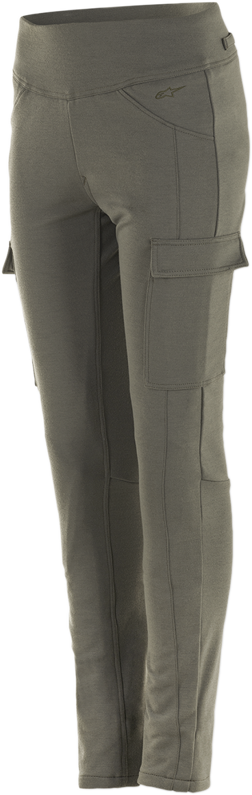 Alpinestars Stella Iria Green Motorcycle Pants in Medium, designed for comfort and style with protective features.