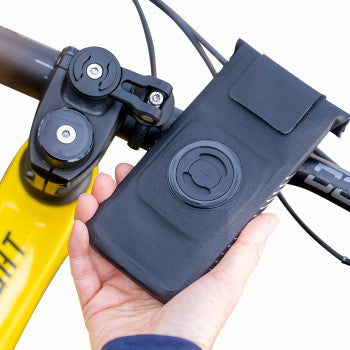 Bill's Exhausts SP CONNECT phone case in black, designed for secure grip and device protection, featuring sleek branding.