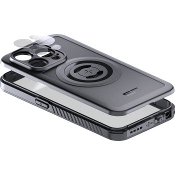 SP CONNECT SPC+ Xtreme phone case for Apple iPhone 15 Pro, rugged protective design with Bill's Exhausts branding.